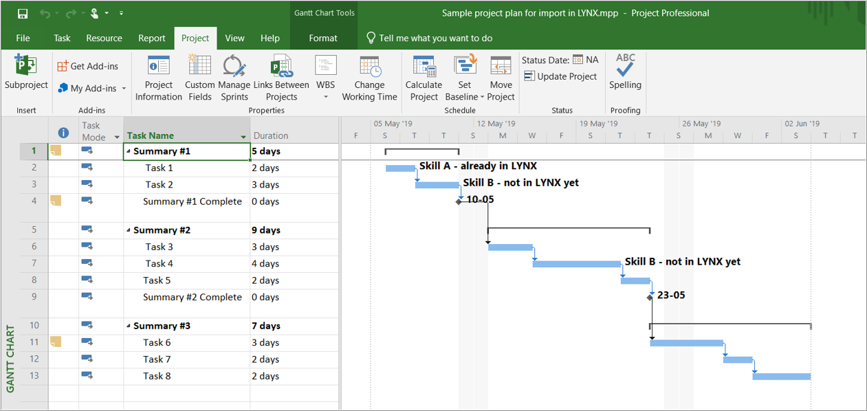 open ms project file without project